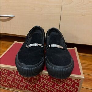 Vans Black Slip-On Shoes with Metallic Details